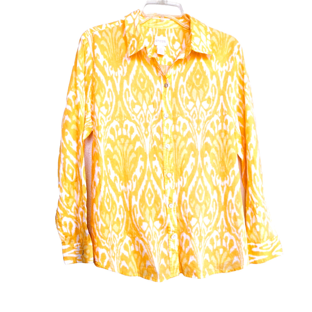 Chico's Blouse Lightweight Cotton ~ Size 2 (12-14)